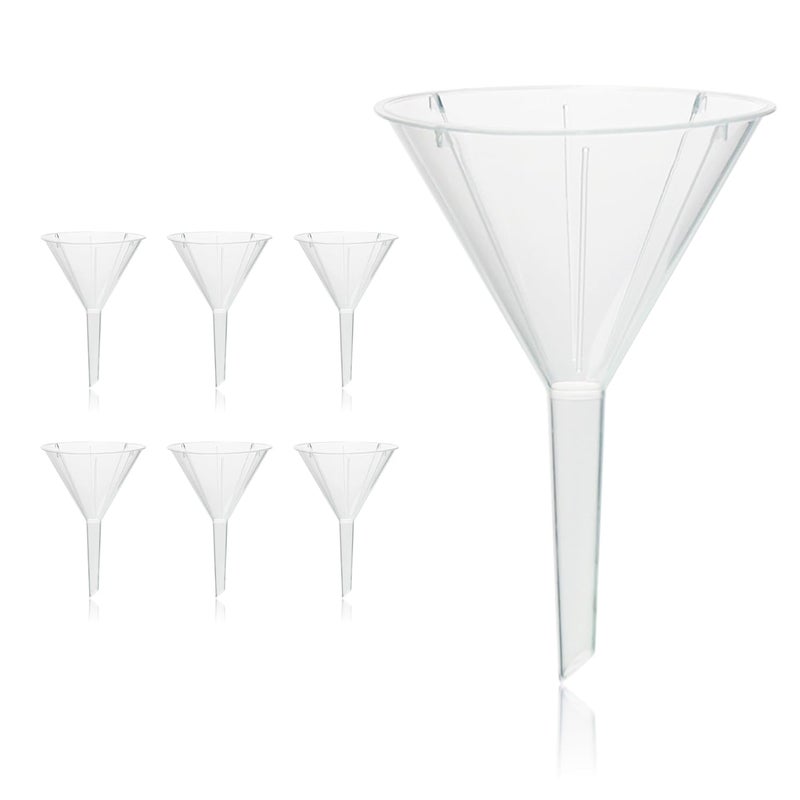 UTILE 6pcs Plastic Analytical Funnel Set, PP Material, Top Diameter 70mm, Small Funnel for Lab Bottles, Recreational Activities, 4512.0015.6 - Image 1